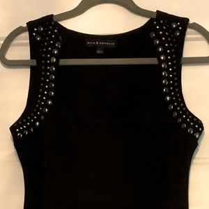 Rock & Republic black dress with flat back rhinestone on shoulder area. SMALL